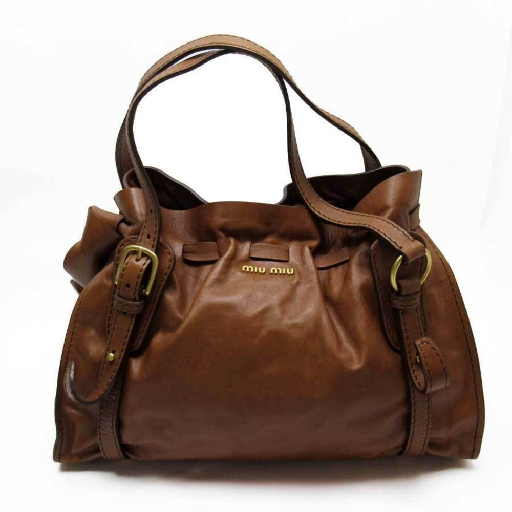 Miu Miu shoulder bag brown gold leather classic favorite